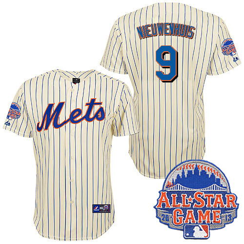Kirk Nieuwenhuis #9 MLB Jersey-New York Mets Men's Authentic All Star White Baseball Jersey